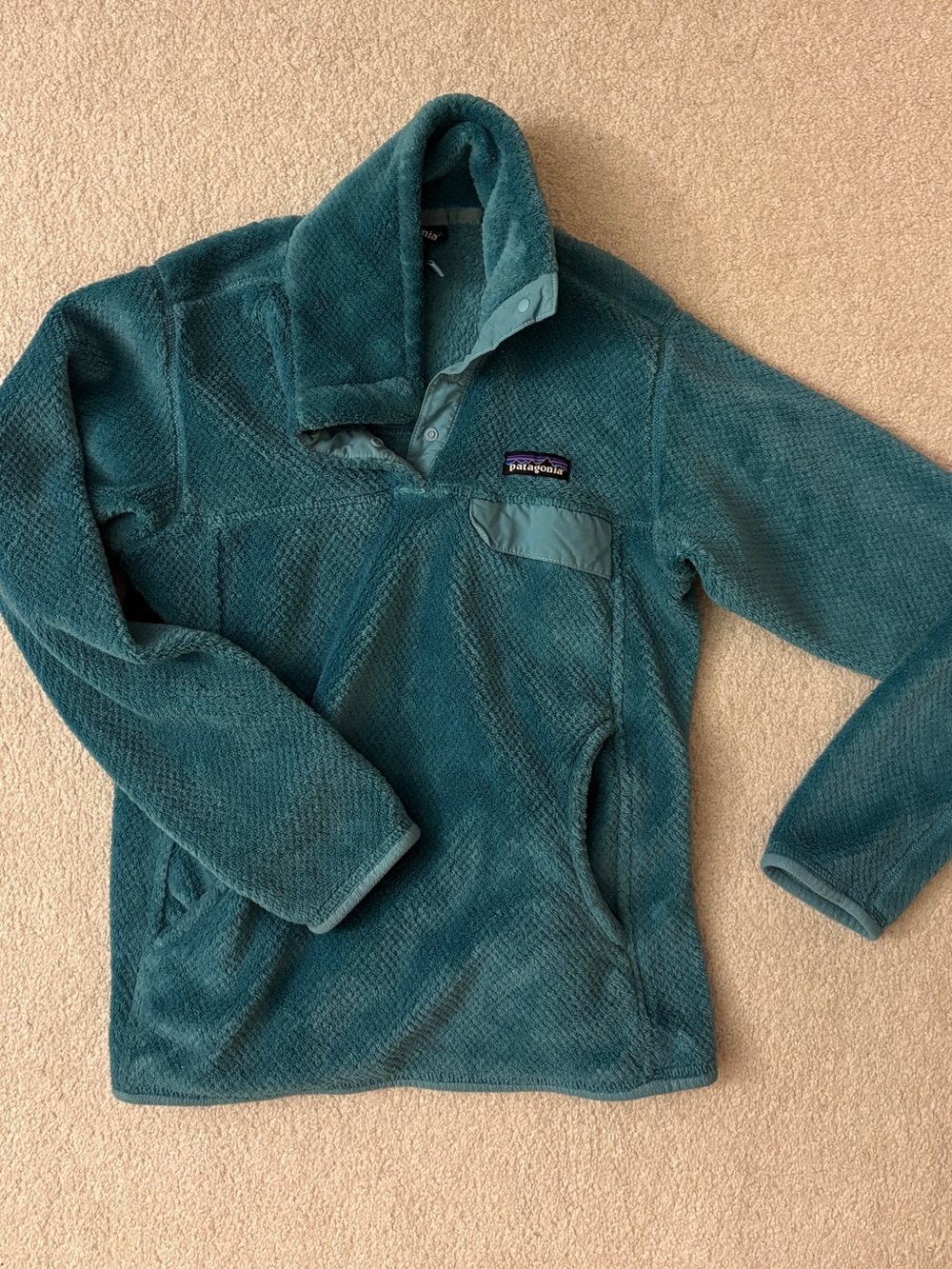Patagonia women’s re-tool snap-t pullover Teal Fleece